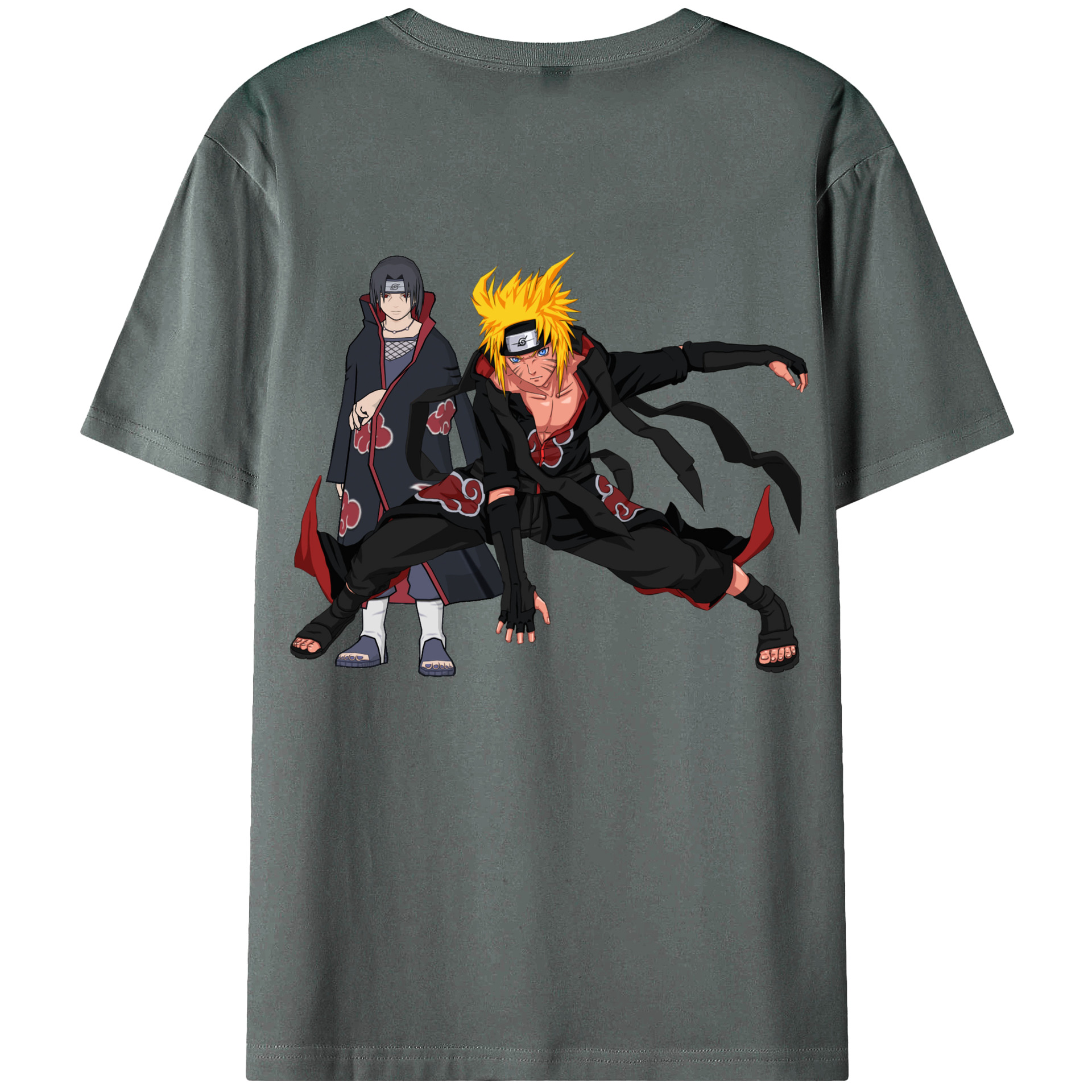 （画像用） NARUTO -ナルト- うずまき ナルト Uzumaki Naruto 綿100％ メンズ半袖Tシャツ（バックプリント） 通気性